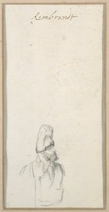 Homme barbu de profil, avec un haut chapeau, vers 1640 - Rembrandt Harmensz. van Rijn