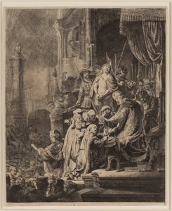 Christ devant Pilate : Grande plaque - Rembrandt van Rijn