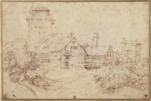 Paysage avec bâtiments et amoureux, après Titien - Rembrandt Harmensz. van Rijn