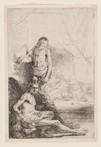 Nu masculin assis et debout, c.1646 - Rembrandt Harmensz. van Rijn
