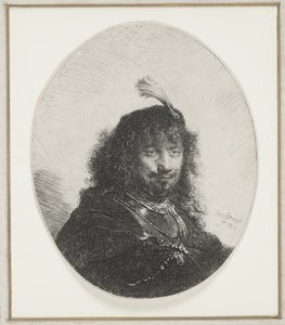 Rembrandt avec un chapeau à plumes, 1634 - Rembrandt van Rijn