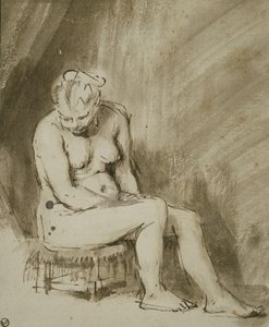 Femme nue assise