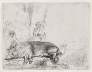 Le cochon - Rembrandt van Rijn