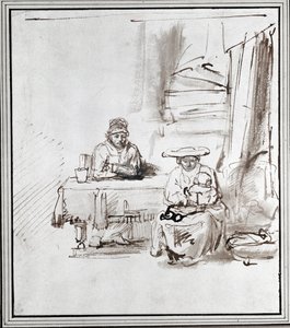 La Sainte Famille. Dessin à la plume et à l
