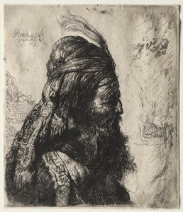 La troisième tête orientale - Rembrandt Harmensz. van Rijn