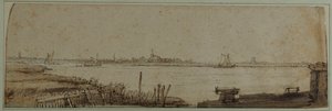 Vue de la rivière IJ depuis le Diemerdijk, vers 1650