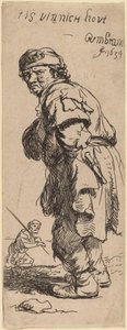 Un Paysan Criant : "tis vinnich kout" (Il fait un froid mordant) - Rembrandt van Rijn
