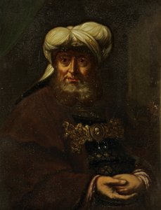 Un rabbin (le roi Ozias frappé de lèpre), vers 1764-85 - Rembrandt van Rijn