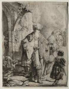 Abraham chassant Agar et Ismaël - Rembrandt van Rijn