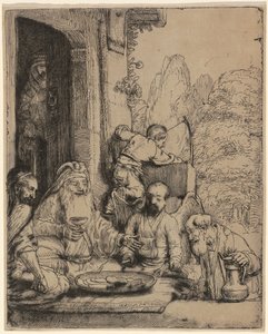 Abraham recevant les anges - Rembrandt van Rijn