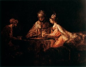 Assuérus, Haman et Esther, 1660 - Rembrandt van Rijn