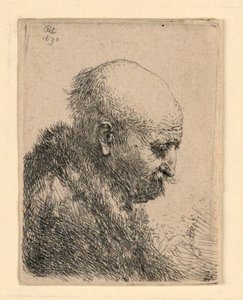 Homme chauve de profil droit : petit buste; Le père de l