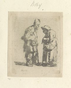 Mendiant et mendiante en conversation - Rembrandt van Rijn