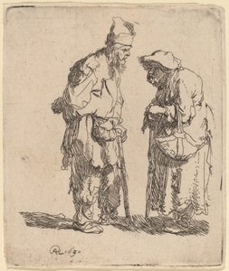 Mendiant et Mendiante Conversant - Rembrandt van Rijn