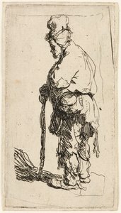 Mendiant appuyé sur un bâton, vers 1630 - Rembrandt van Rijn