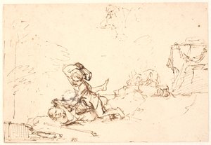 Caïn tuant Abel - Rembrandt van Rijn