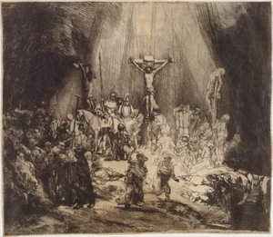 Christ crucifié entre les deux voleurs : Les trois croix - Rembrandt van Rijn