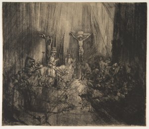 Christ crucifié entre les deux voleurs : Les trois croix - Rembrandt van Rijn