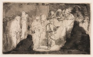 Christ disputant avec les docteurs : une esquisse - Rembrandt van Rijn