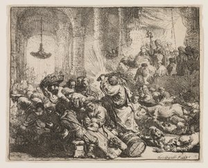 Christ chassant les marchands du Temple - Rembrandt van Rijn