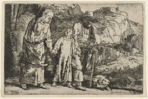 Le Christ revenant du Temple avec ses parents - Rembrandt van Rijn