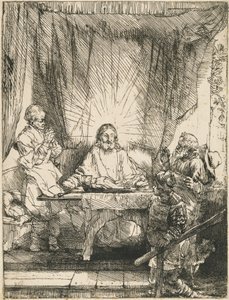 Le Christ à Emmaüs : la grande plaque - Rembrandt van Rijn