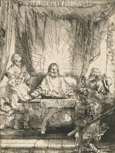 Le Christ à Emmaüs : la grande plaque - Rembrandt van Rijn
