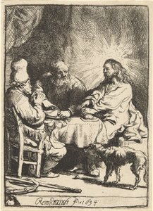 Le Christ à Emmaüs : la plus petite plaque - Rembrandt van Rijn