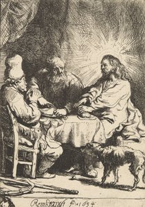 Christ à Emmaüs : la plus petite plaque - Rembrandt van Rijn