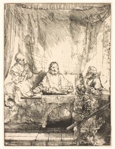 Le Christ à Emmaüs : la grande plaque - Rembrandt van Rijn