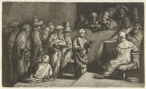 Christ disputing with the Doctors: a sketch - Rembrandt van Rijn