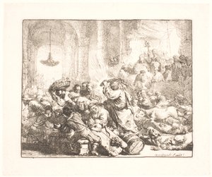 Christ chassant les marchands du temple - Rembrandt van Rijn