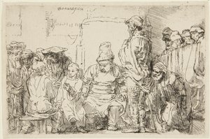 Le Christ assis, en pleine discussion avec les docteurs - Rembrandt van Rijn