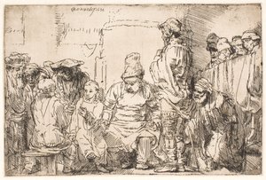 Le Christ assis, en pleine discussion avec les docteurs - Rembrandt van Rijn