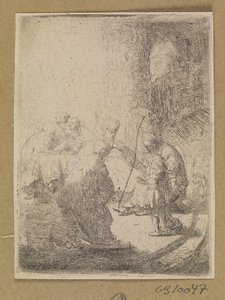 Le Christ enfant et les docteurs. Petite plaque - Rembrandt van Rijn
