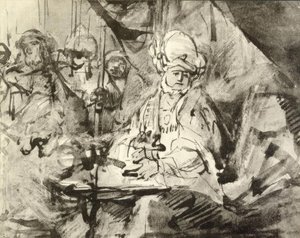 Le lavage des mains de Pilate - Rembrandt van Rijn