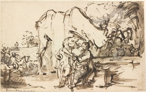Éliézer et Rebecca au puits - Rembrandt van Rijn