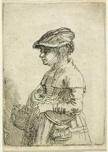 Fille avec un panier