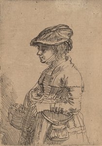 Fille avec un panier, vers 1642