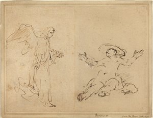 Agar assise à la fontaine - Rembrandt van Rijn