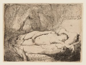 Jupiter et Antiope : Petite planche - Rembrandt van Rijn