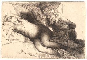 Jupiter et Antiope : la plus grande plaque - Rembrandt van Rijn