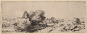 Paysage avec un laitier - Rembrandt van Rijn