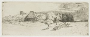 Paysage avec une ferme et la « maison à la tour » - Rembrandt van Rijn