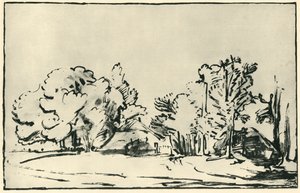 Paysage avec deux cottages, vers 1650-1655, 1943 - Rembrandt van Rijn