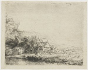 Paysage avec une vache qui s