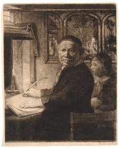 Lieven Williemsz van Coppenol, maître écrivain : la plus petite plaque - Rembrandt van Rijn