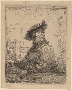 Homme dans une tonnelle - Rembrandt van Rijn