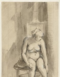 Femme nue assise près d