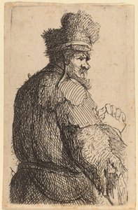 Vieil homme vu de dos, profil à droite - Rembrandt van Rijn